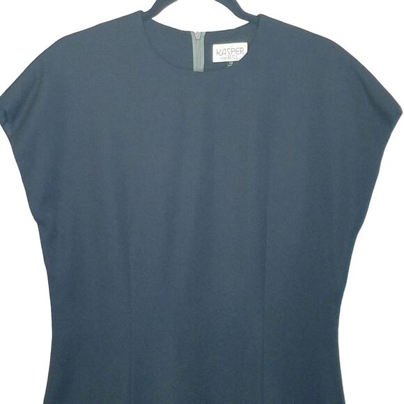 Kasper for A.S.L. Black Shift Vintage Dress with Cap Sleeves Size 12 - Picture 5 of 8